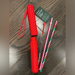 Starbucks reusable straw travel case NWT